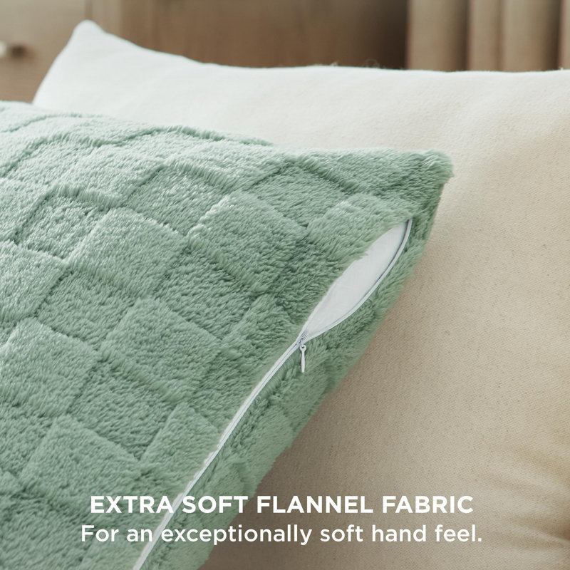 Bedsure Checkered Throw Pillow Covers, Sage Green
