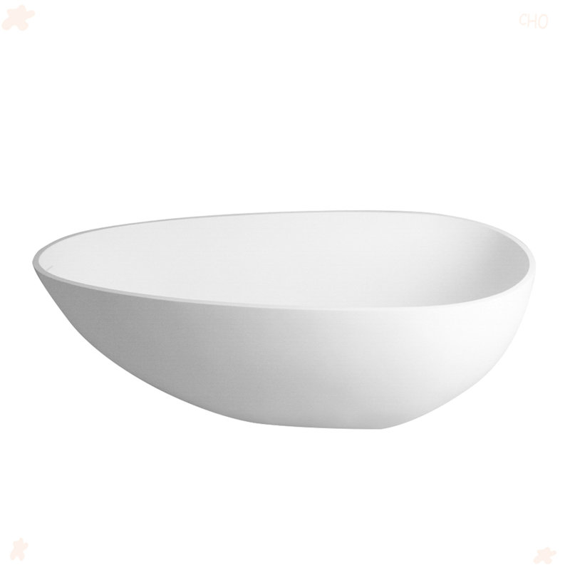 Solid Surface Freestanding Oval Soaking Bathtub
