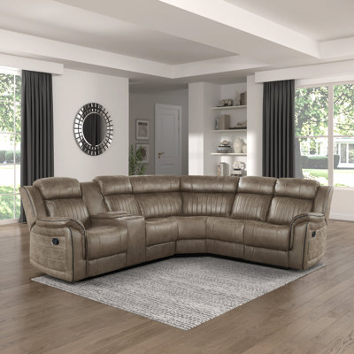 Hisse Upholstered Reclining L-Shaped Sectional Symmetrical