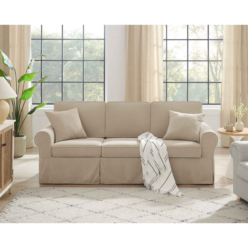 Fiona 222Cm Flared Arms Sofa, Sand