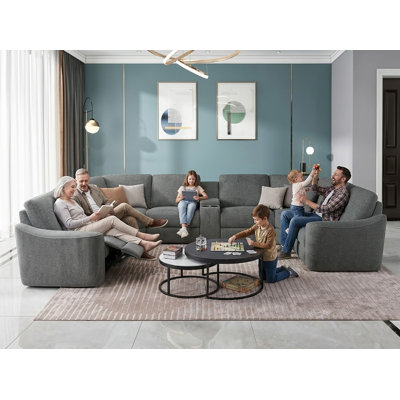 Power Recliner Sectional Sofa With USB Ports