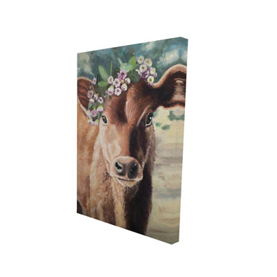 Cute jersey cow - Brown Animals canvas for home decor