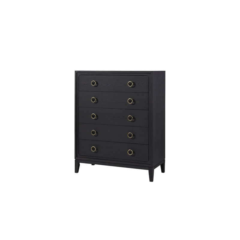 Commode 5 tiroirs au fini poivre