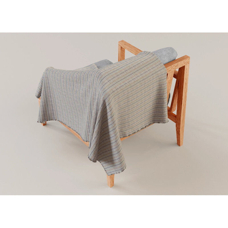 Bug Shield Outdoor Throw Blanket, 50" W x 60" L, Gray Striped