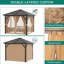 Pavillon de jardin à toit rigide 10 pi x 10 pi, pavillon de jardin à structure en aluminium, pavillon extérieur permanent en métal avec rideau et filet pour patio, pelouse, terrasse