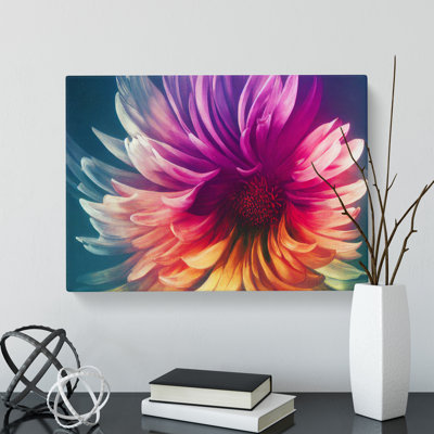 Dynamic Chrysanthemum Flower Abstract - Wrapped Canvas