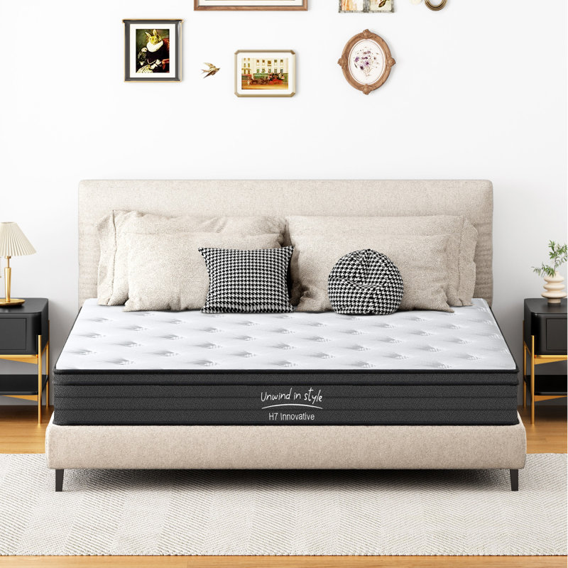 King Size Mattress,10 Inch Hybrid Mattress, Individually Pocketed Innerspring, Medium Firm, King, 10"