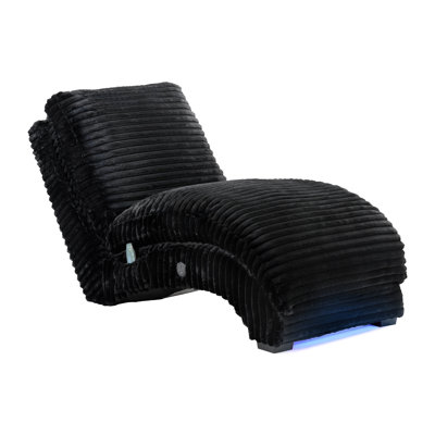 Picket House Furnishings York Chaise with Heat Massage, USBC, LED in Masis Black