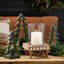 10"H, 11.75"H And 13.75"H Wooden Tree Set Of 3, Christmas Decor; Green