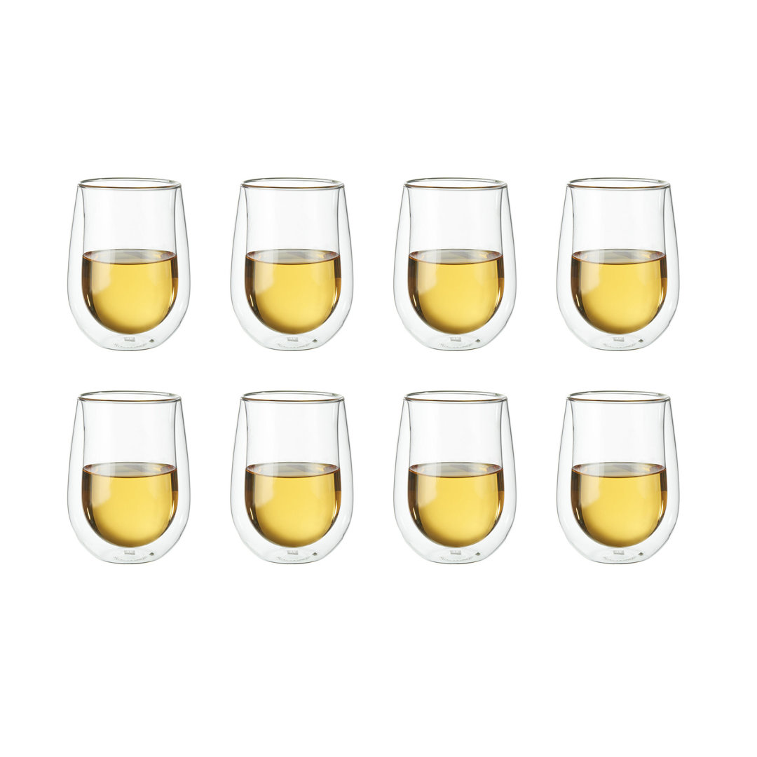 ZWILLING Sorrento 8-Piece Double-Wall White Wine Stemless Glass Set ZWILLING J.A. Henckels
