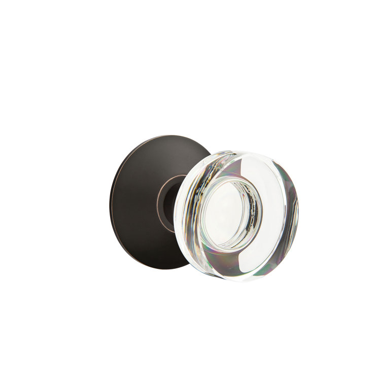 Privacy Modern Disc Crystal Knob with Modern Rose