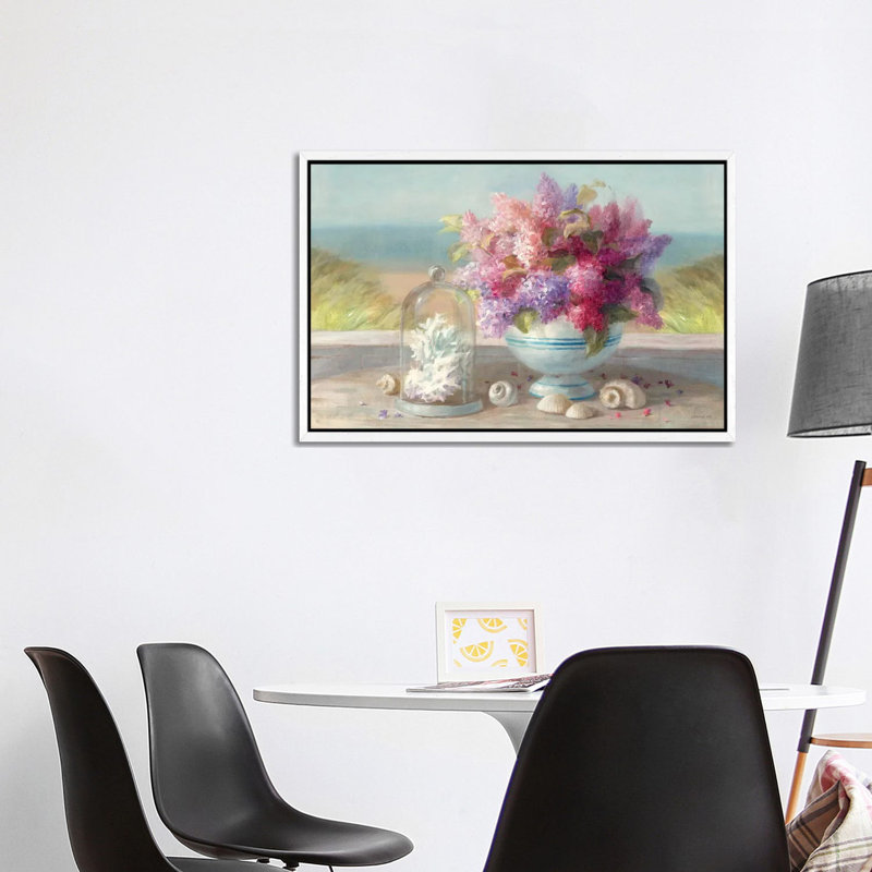 Seaside Spring Crop by Danhui Nai - Painting on Canvas, 101.6 cm H x 66.04 cm W, White Framed