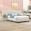 Lit plateforme tapissier avec tête de lit et tablettes Peg-351687682-351687683