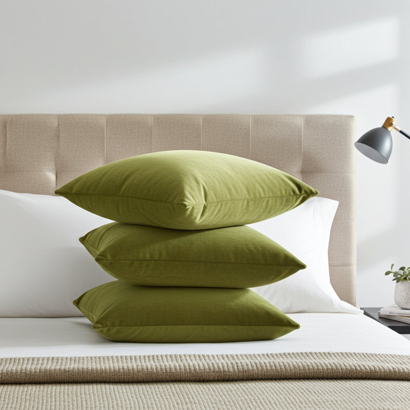 Pistachio Love Pillow Cover & Insert, Polyester, 16" H x 16" W, Square