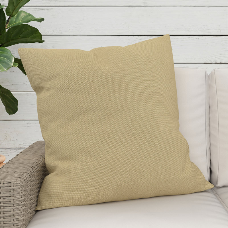 Coussin décoratif intérieur / extérieur Gabi, Carré 24 po, Toile Sunbrella® beige antique