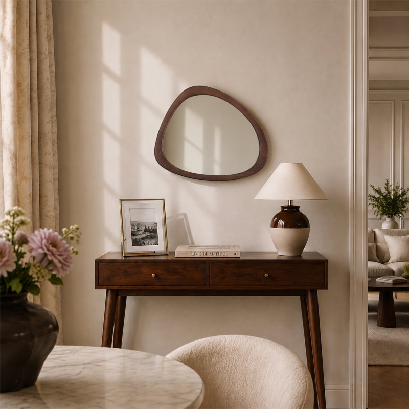 Miroir d'appoint Cotesfield, 23 po x 19 po, Deep Walnut