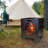 Black Stainless Steel Wood Burning Fire Pit