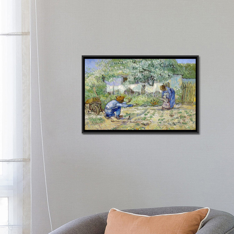 « first steps (after millet) » par vincent van gogh, reproduction d’art sur toile, H 18 po x l 26 po x P 1,5 po, Pas de tapis