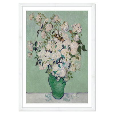 Roses encadrées sur papier par Vincent Van Gogh, reproduction