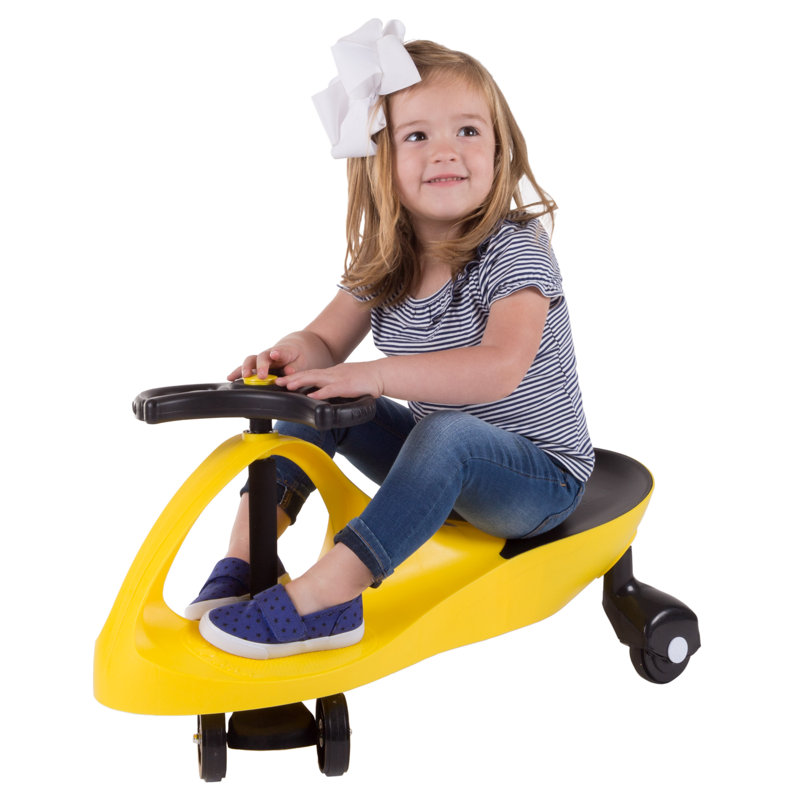 Pink and Black Plastic Wiggle Ride-On Car for Toddlers
