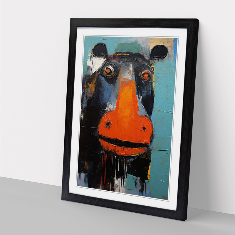 Hippo Expressionism Art - Framed Print