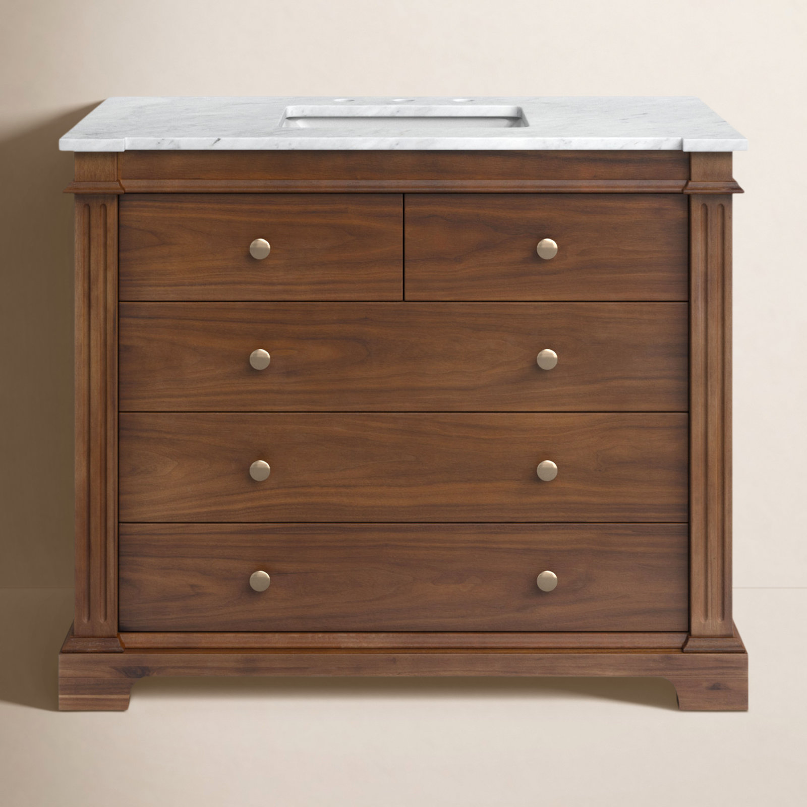 Garza 42" Acacia Single Bathroom Vanity, Walnut Brown