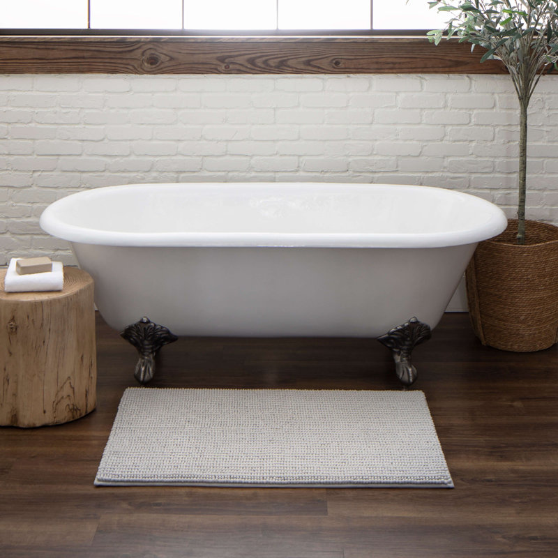 Tapis pour salle de bain Wagnon, Argent, L 20 po x L 34 po