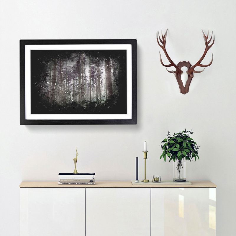 Pretty Forest - Picture Frame Graphic Art Print, Black Framed, 45cm H x 63cm W x 2cm D