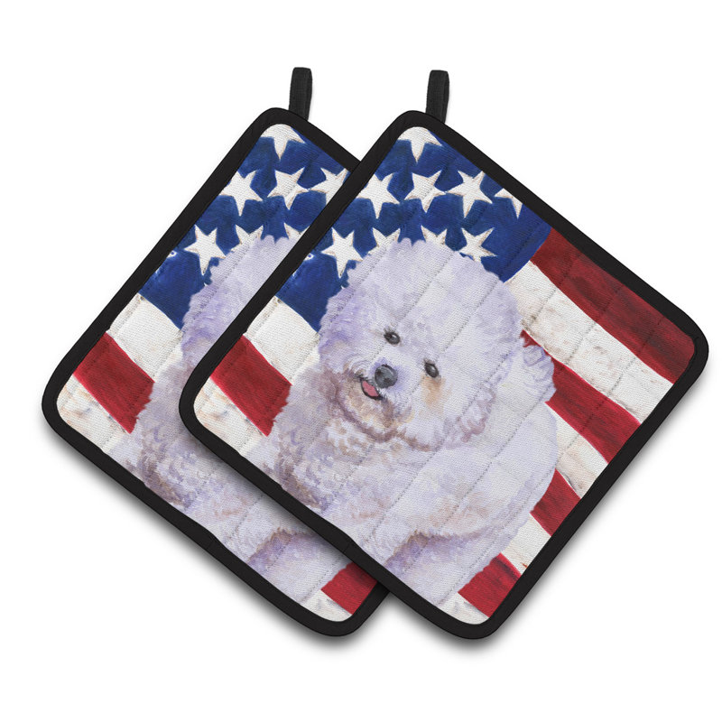 Cuisinier poignée caroline bichon bichon frisé patriotique