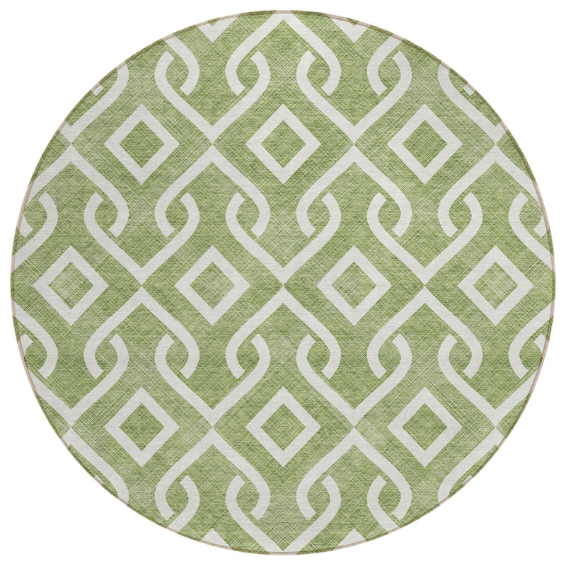 Mukul Geometric Indoor / Outdoor Rug, Round 8'