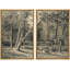 «Rustic Countryside Forest Trees Landscape», reproduction sur toile encadrée 2 pièces-91069215-91069213