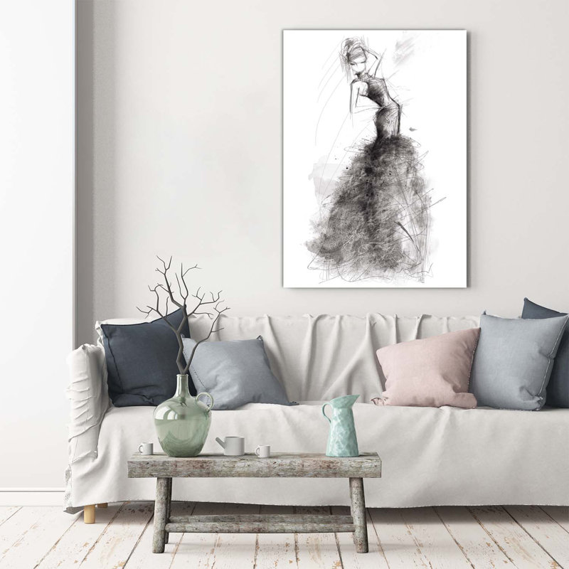 Fashion Illustration - Wrapped Canvas Print
