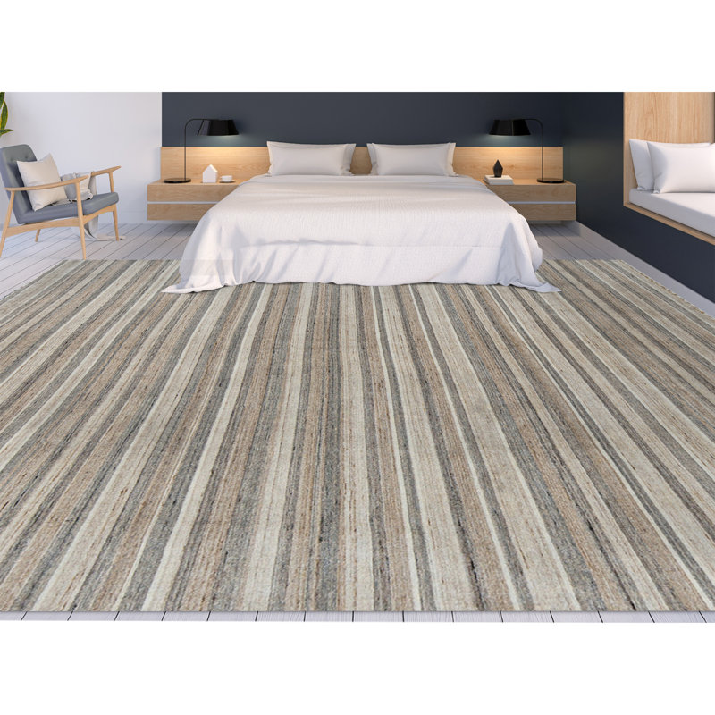 Striped Area Rug in Gray