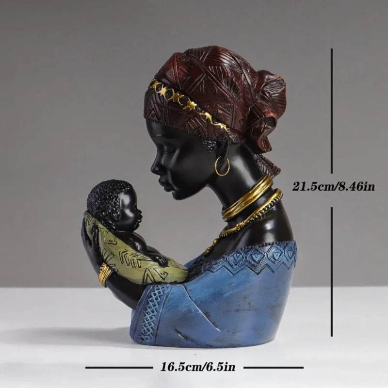 African Motherhood Statue For Home Office Décor