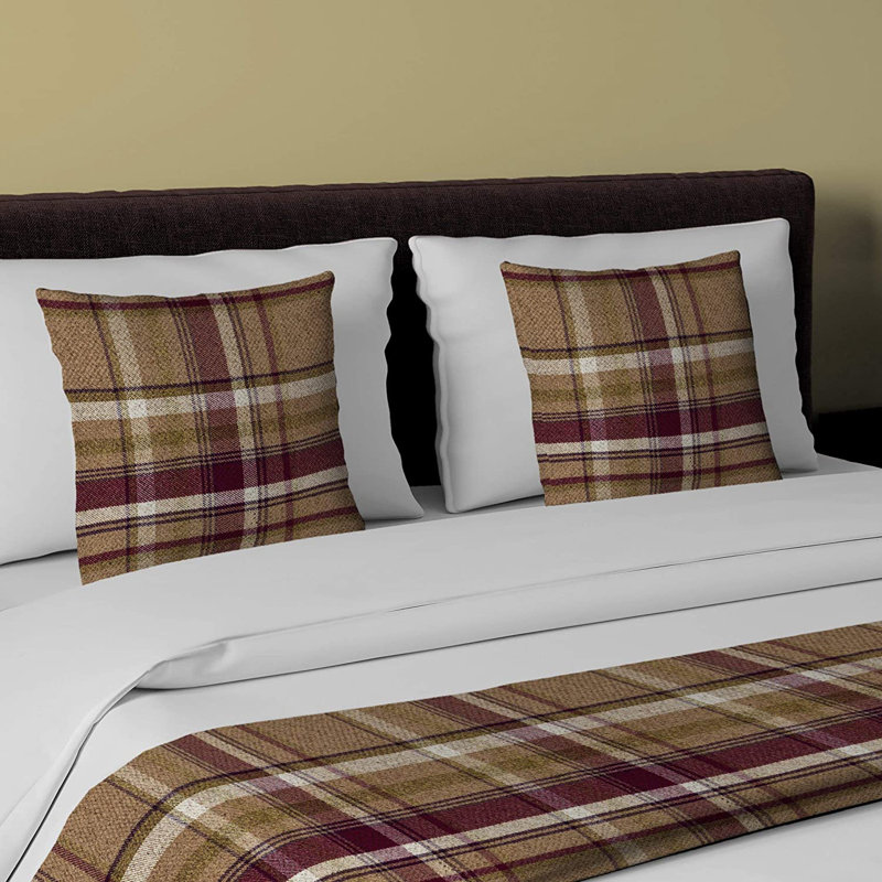 Harworth Polyester Tartan Bedspread, Purple/Green