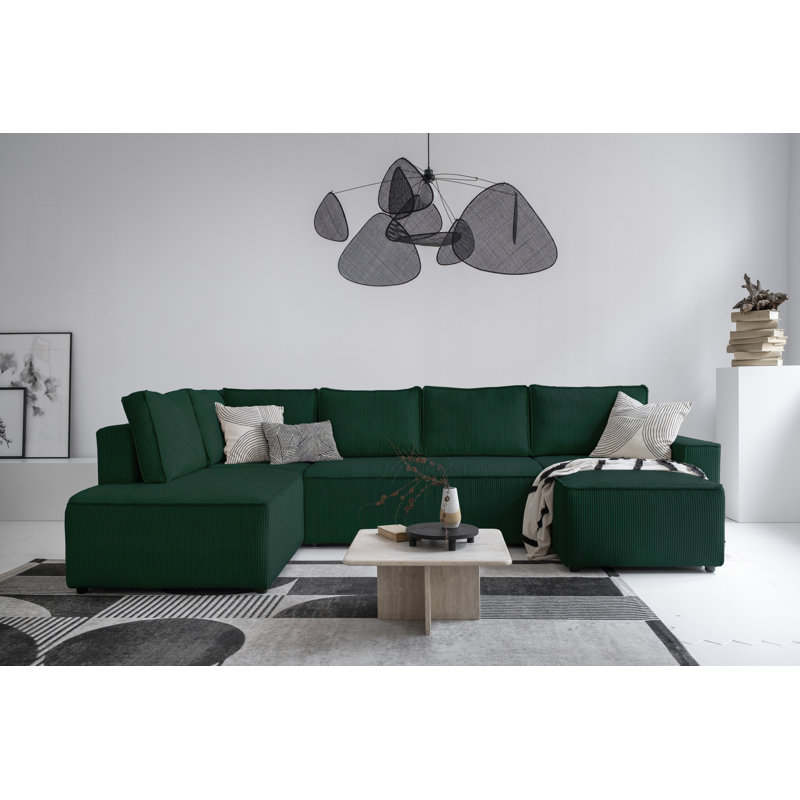 8 Seater Sofa Bed, Left Hand Facing, Bottle Green