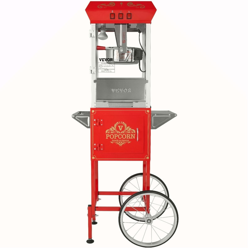 Machine à maïs soufflé Popcorn Popper 8 oz avec chariot 850W 48 tasses