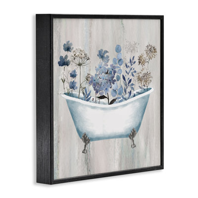 Rustic Blue Floral Tub Framed Giclee Art by Conrad Knutsen