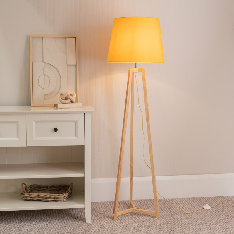Rhavyn 158 H cm Traditional Floor Lamp, Mustard
