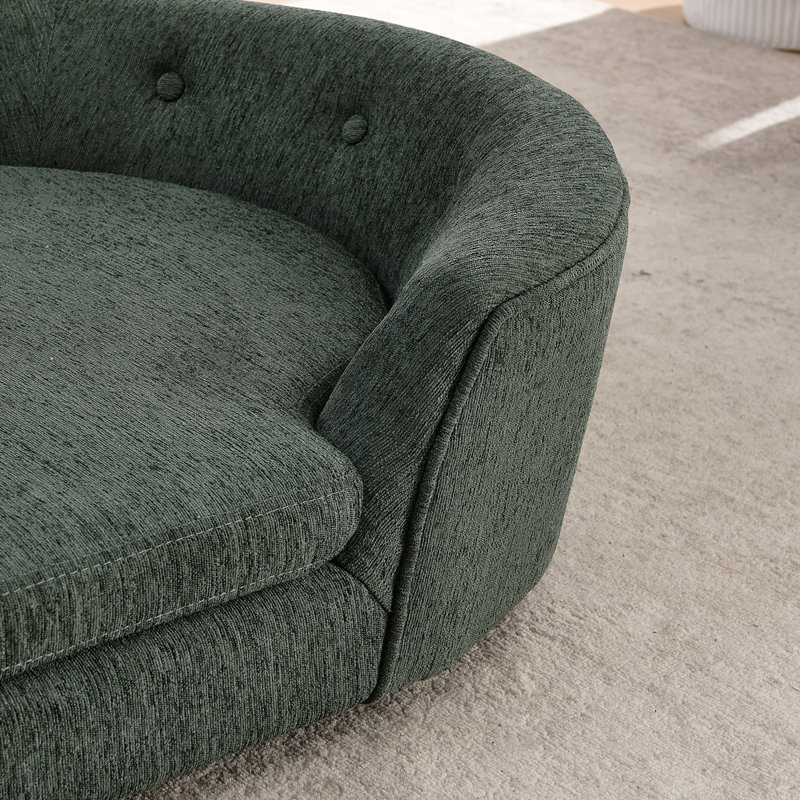 Canapé pour chien surdimensionné ovale semi-fermé surdimensionné, Olive Green