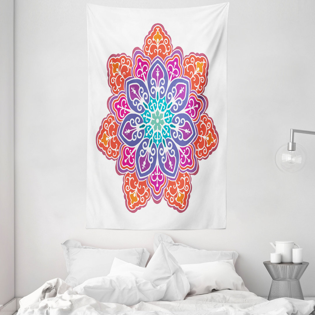 Wandteppich, Mandala Symbolik Kunst, mehrfarbig