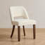 Chaise rembourrée en chenille moderne avec pieds en bois massif, chaise d'appoint Mid-Century pour cuisine et salle à manger-957250438