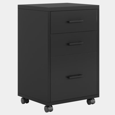 Modern 3-Drawer Rolling Vertical File Cabinet With Locking Casters, Mobile Printer Stand For Home Office by 17 Stories