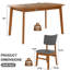 Ensemble de table de salle à manger Farmhouse pour 4 personnes, table de cuisine en bois et 4 chaises rembourrées avec structure en bois d'hévéa robuste, siège rembourré, dossier incurvé, ensemble de coin-repas peu encombrant pour la salle à manger