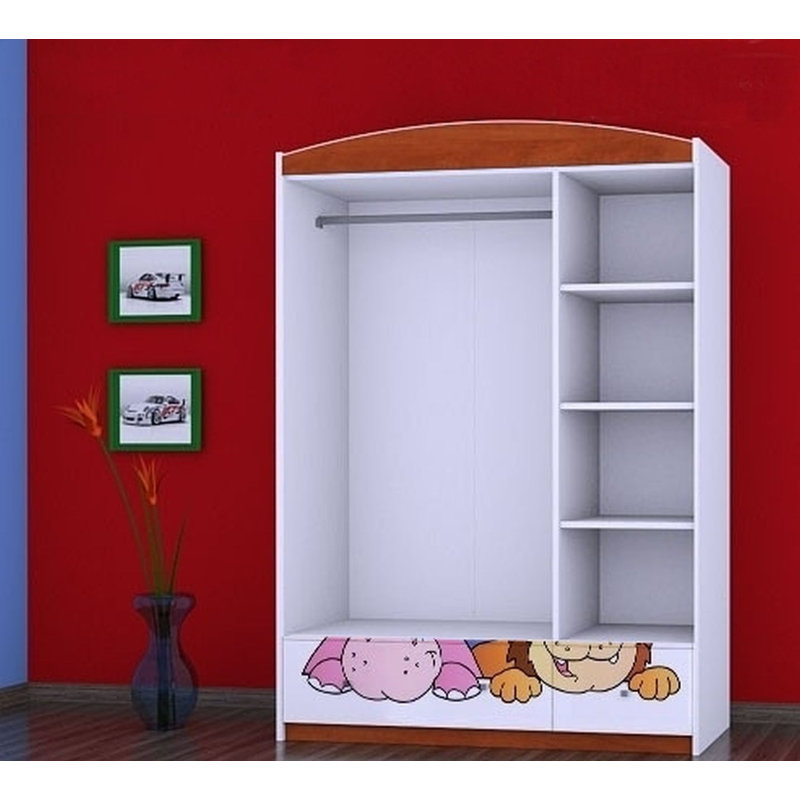 Hanish 3 Door Wardrobe, Red