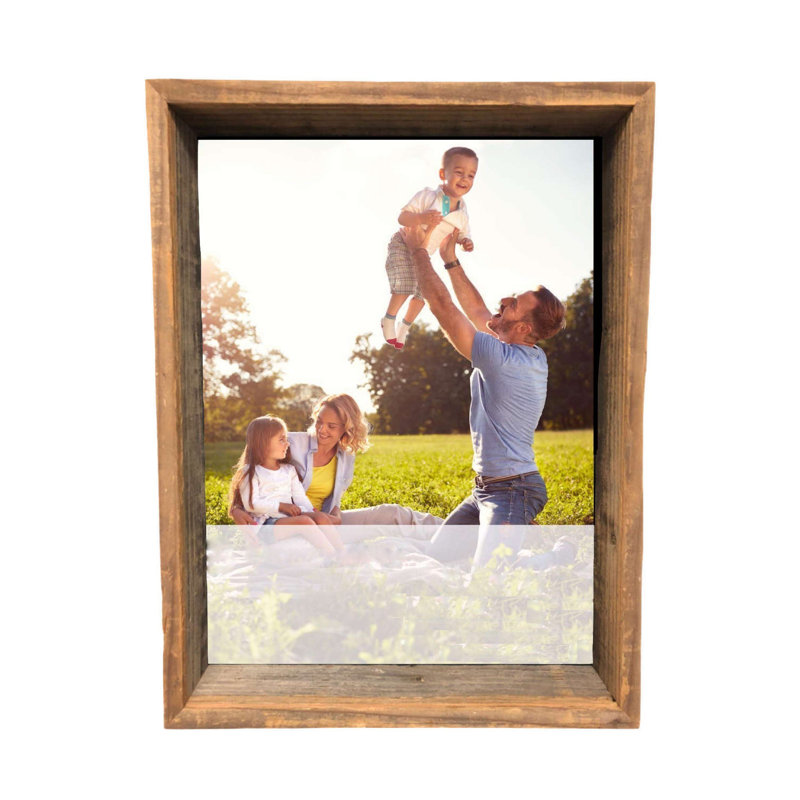 Cadre de boîte en bois gris rustique 8 po x 8 po