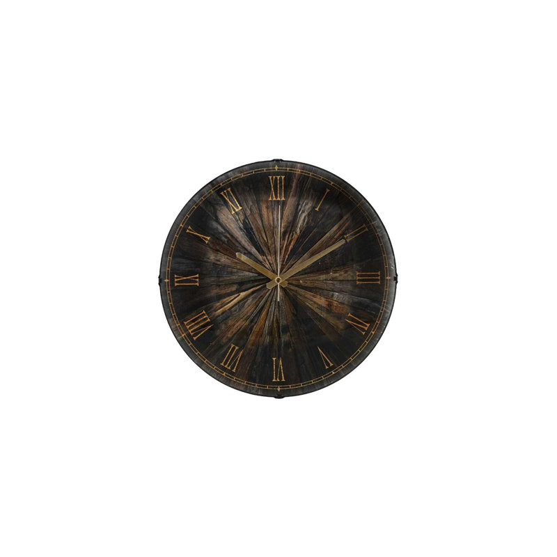 Elegant Decorative Wall Clock, 14.2 Inches Diameter | 100% Glass with 0.07 Inches Thickness, Plastic Backing | Stylish Home Decor for Living Room, Kitchen & Office Spaces | Modern Design, Silent Movement