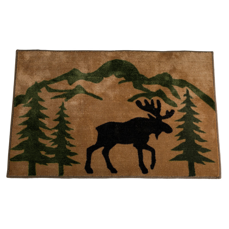 Moose Washable Floral Indoor Rug