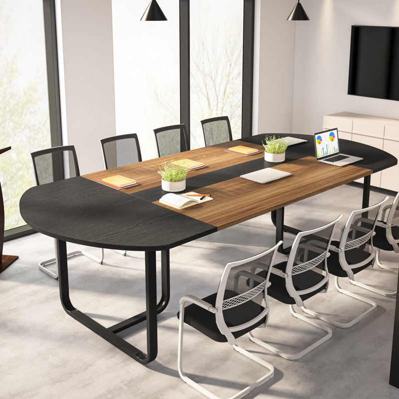 Table de conférence 71 po pour 8 à 10 personnes Marchel, Naturel/noir