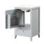 Meuble-lavabo de 20 pouces avec lavabo, gris, conception autoportante moderne, finition peinte simple, porte à fermeture douce, un tiroir, rangement à deux niveaux, autoportant, espace de rangement, métal en céramique, acier inoxydable-130087806